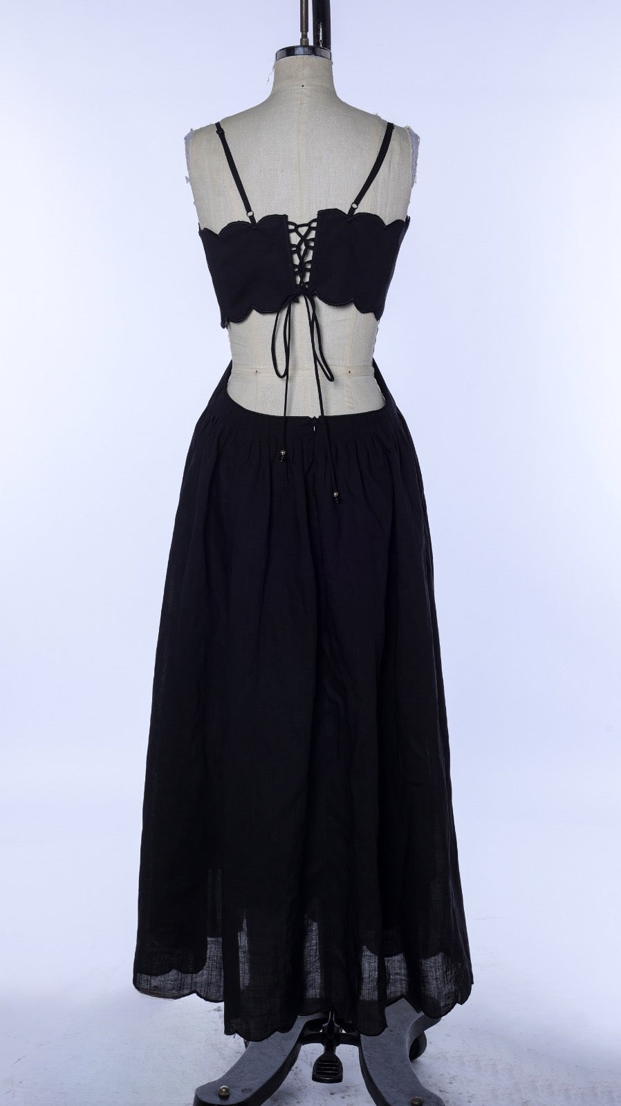 Midikleid aus Leinen und Baumwolle