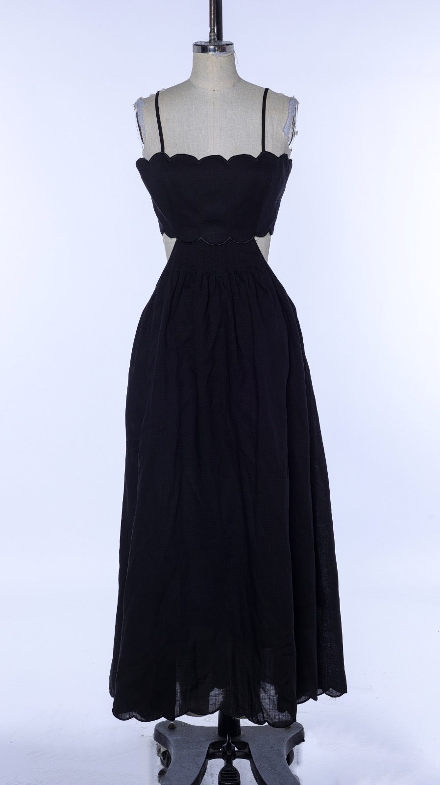 Midikleid aus Leinen und Baumwolle