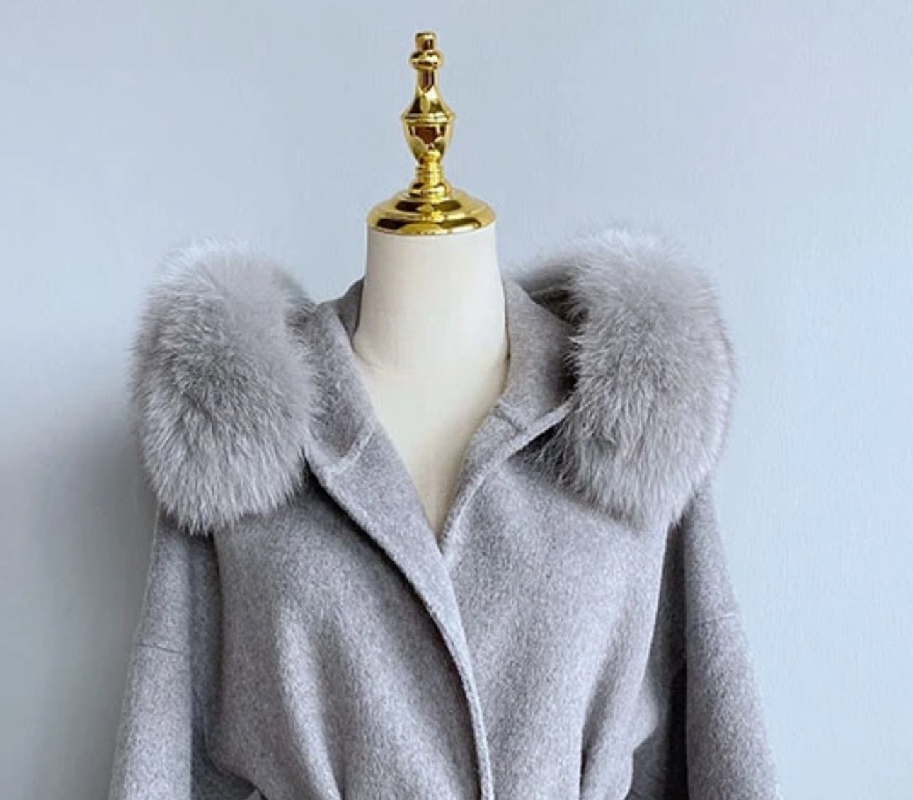 Kaschmir Mantel mit Fuchspelz