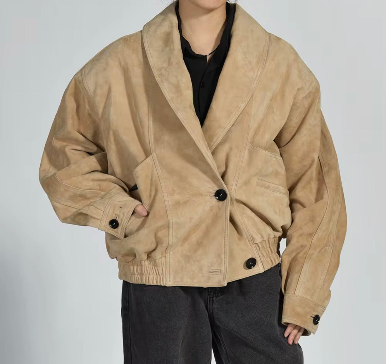 Soft Suede, Bold Silhouette – The Oversized Jacket