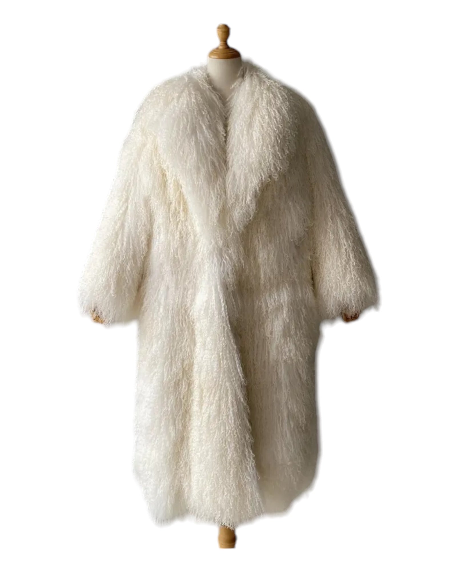 Mongolische Lammfell Jacke Lang