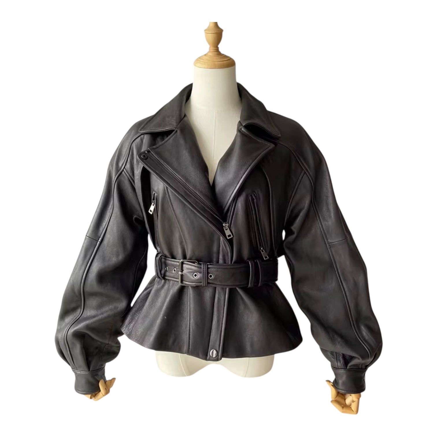 The Aurelia Belted Leather Jacket
