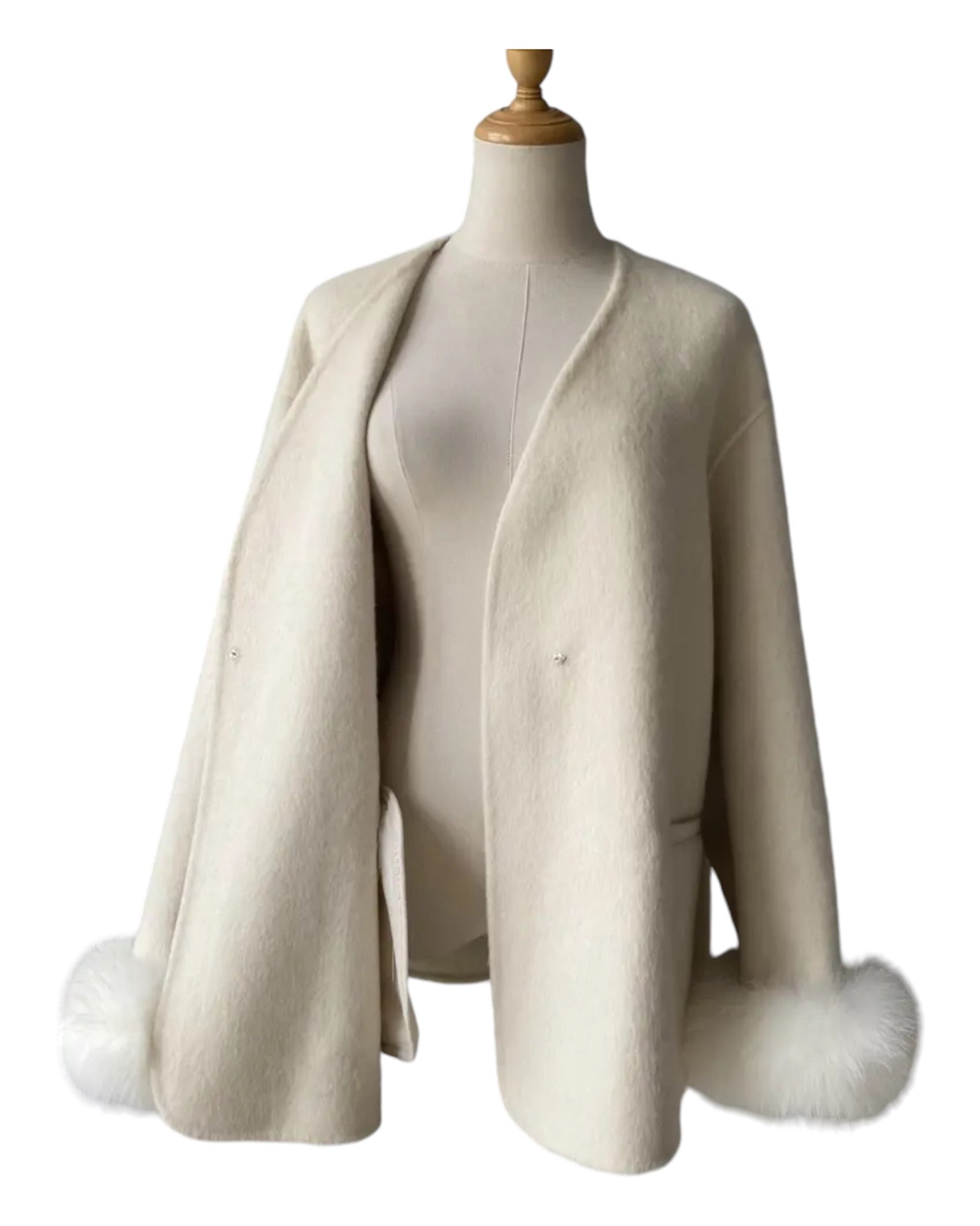 Kurze Kaschmir Jacke mit Schal