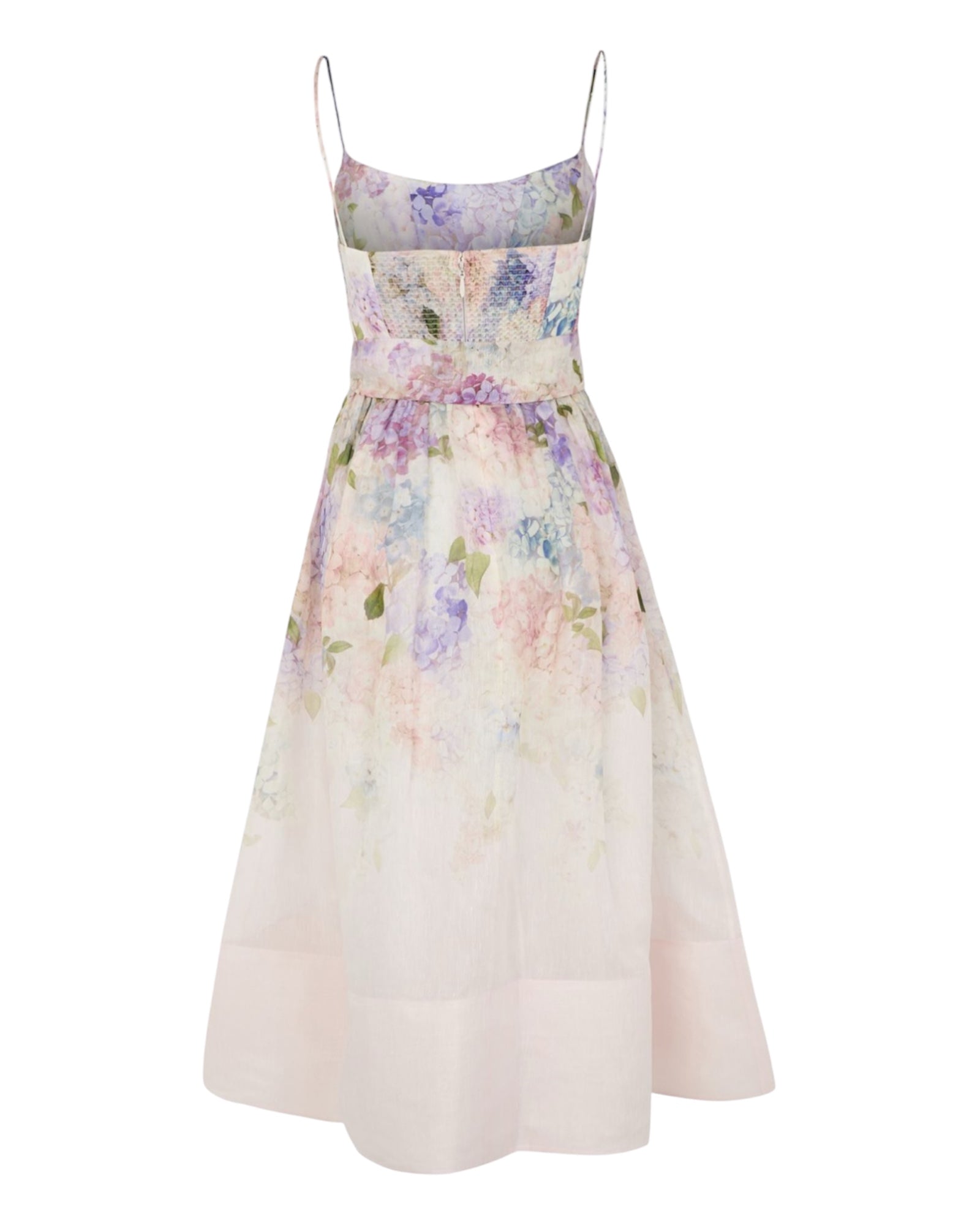 Midikleid aus Seidenorganza und Leinen