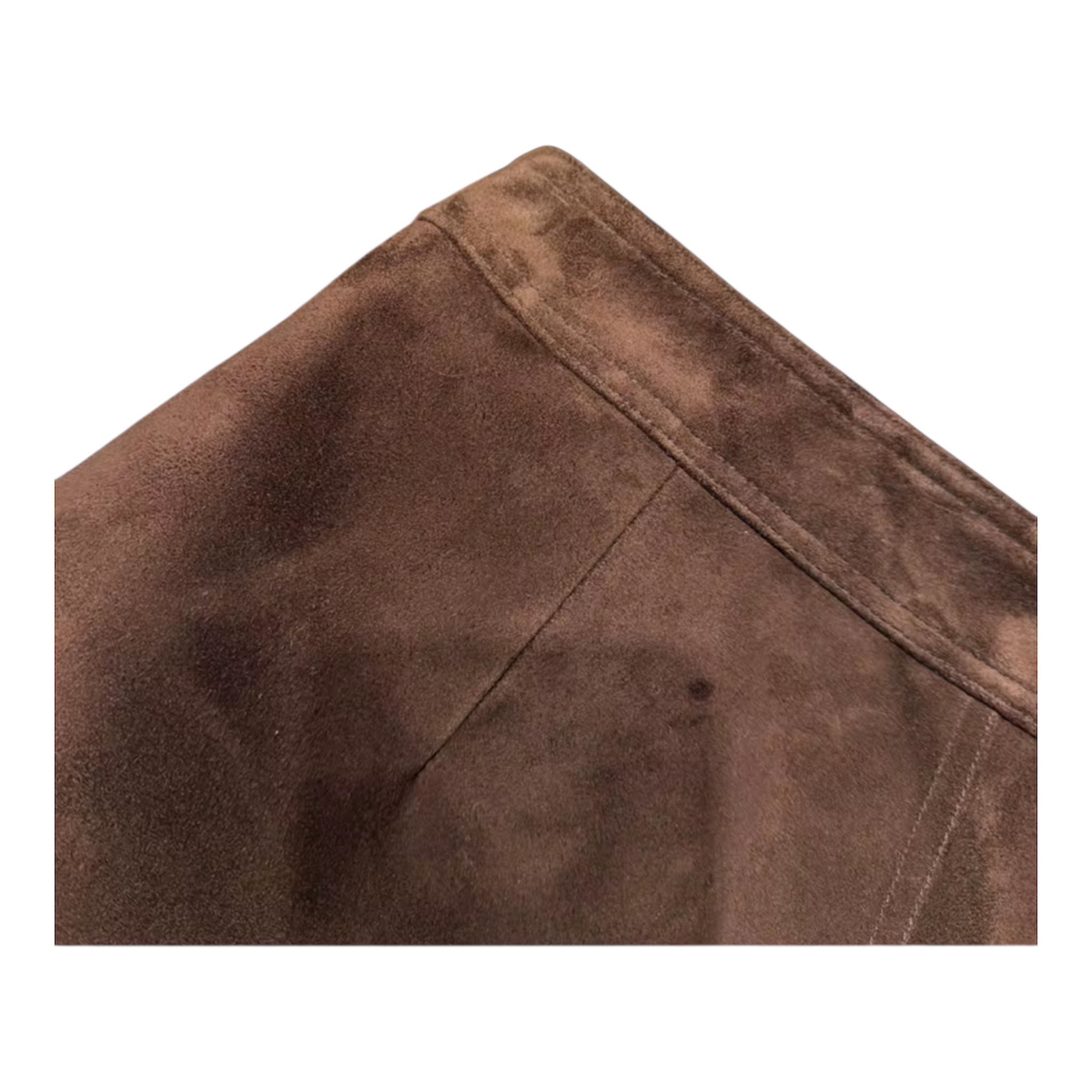 Suede Mini Skirt – Chocolate Brown