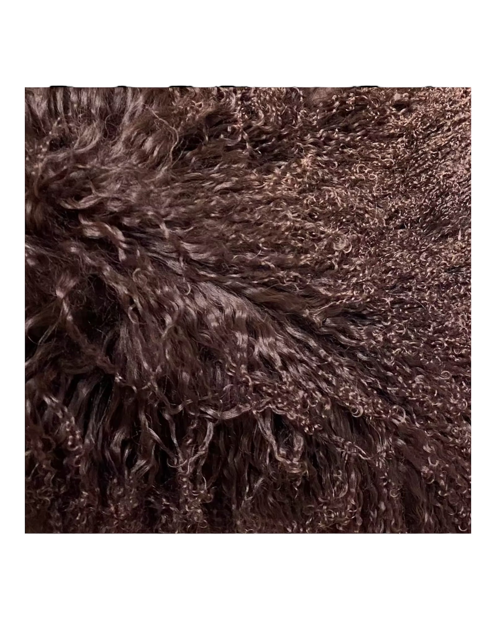 Tibetlamm Fell Jacke Lang mit Kragen