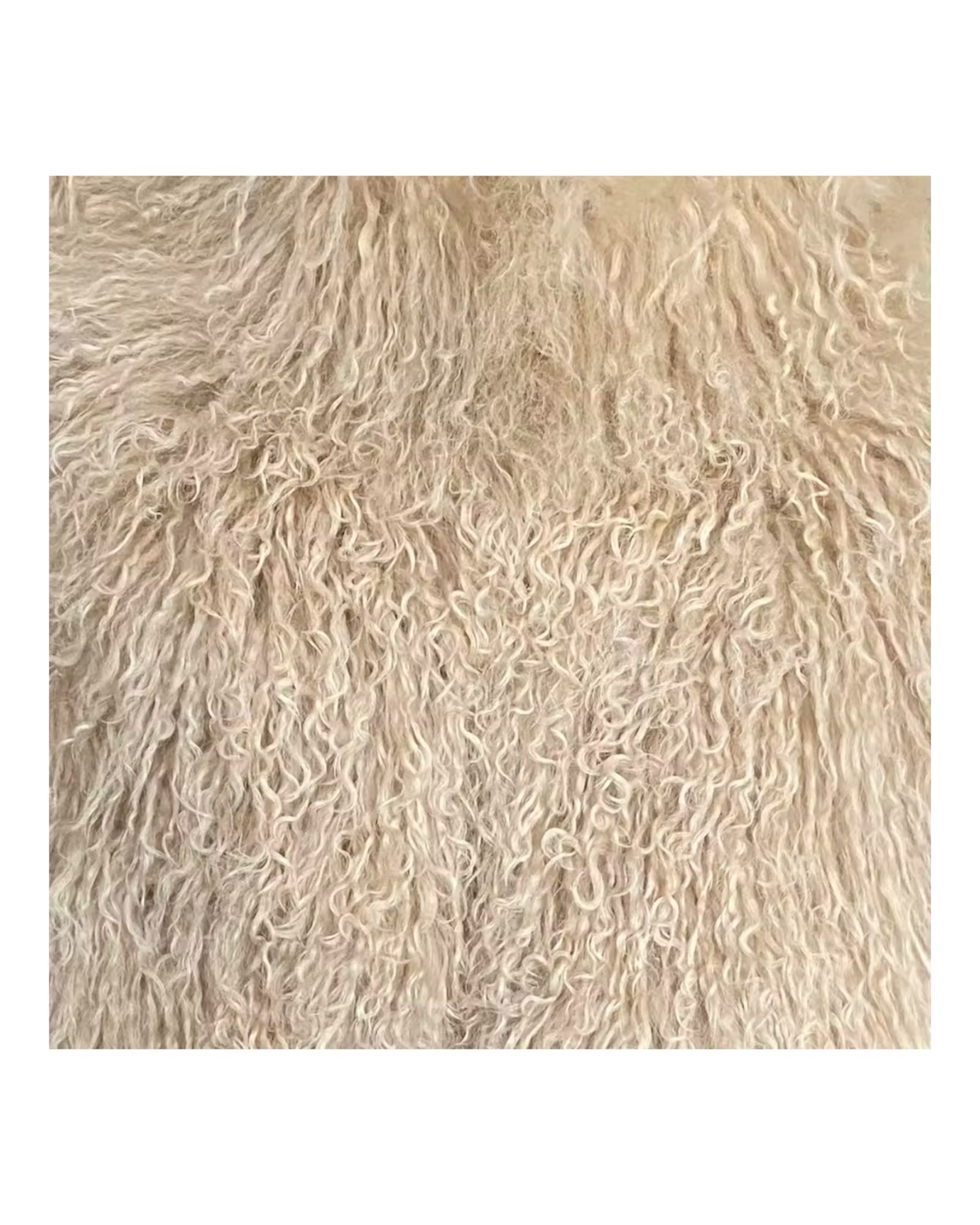 Tibetlamm Fell Jacke Lang mit Kragen