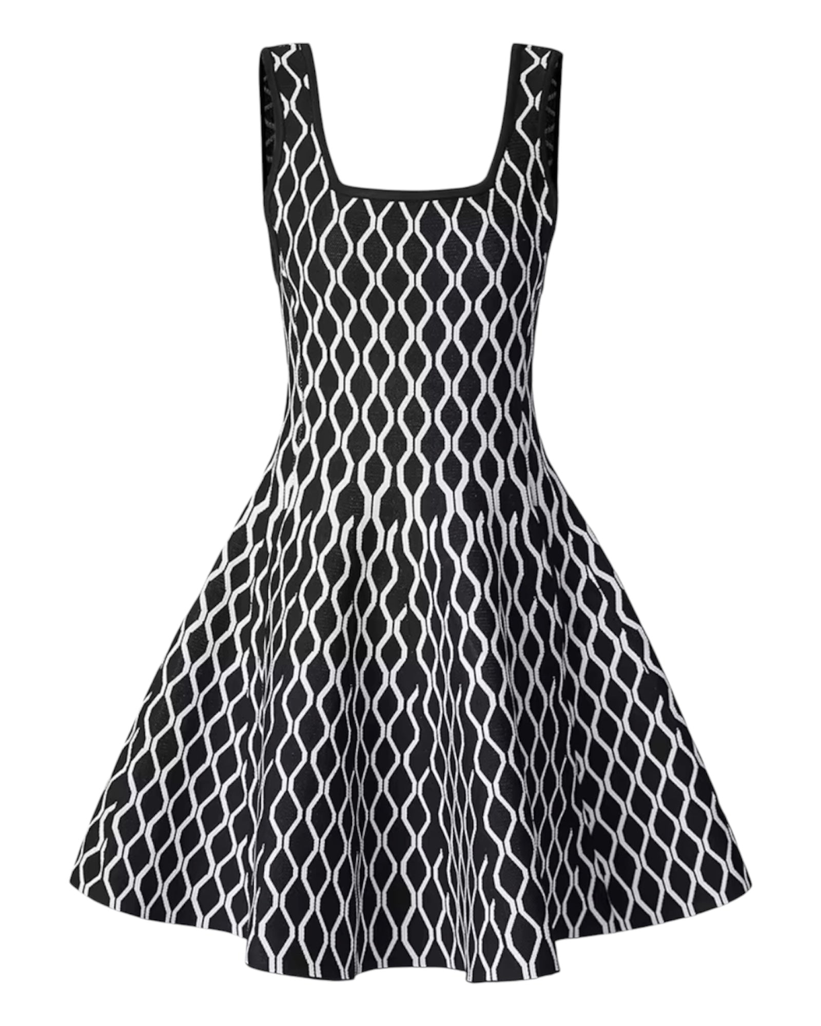 Ausgestelltes Minikleid mit Jacquardmuster