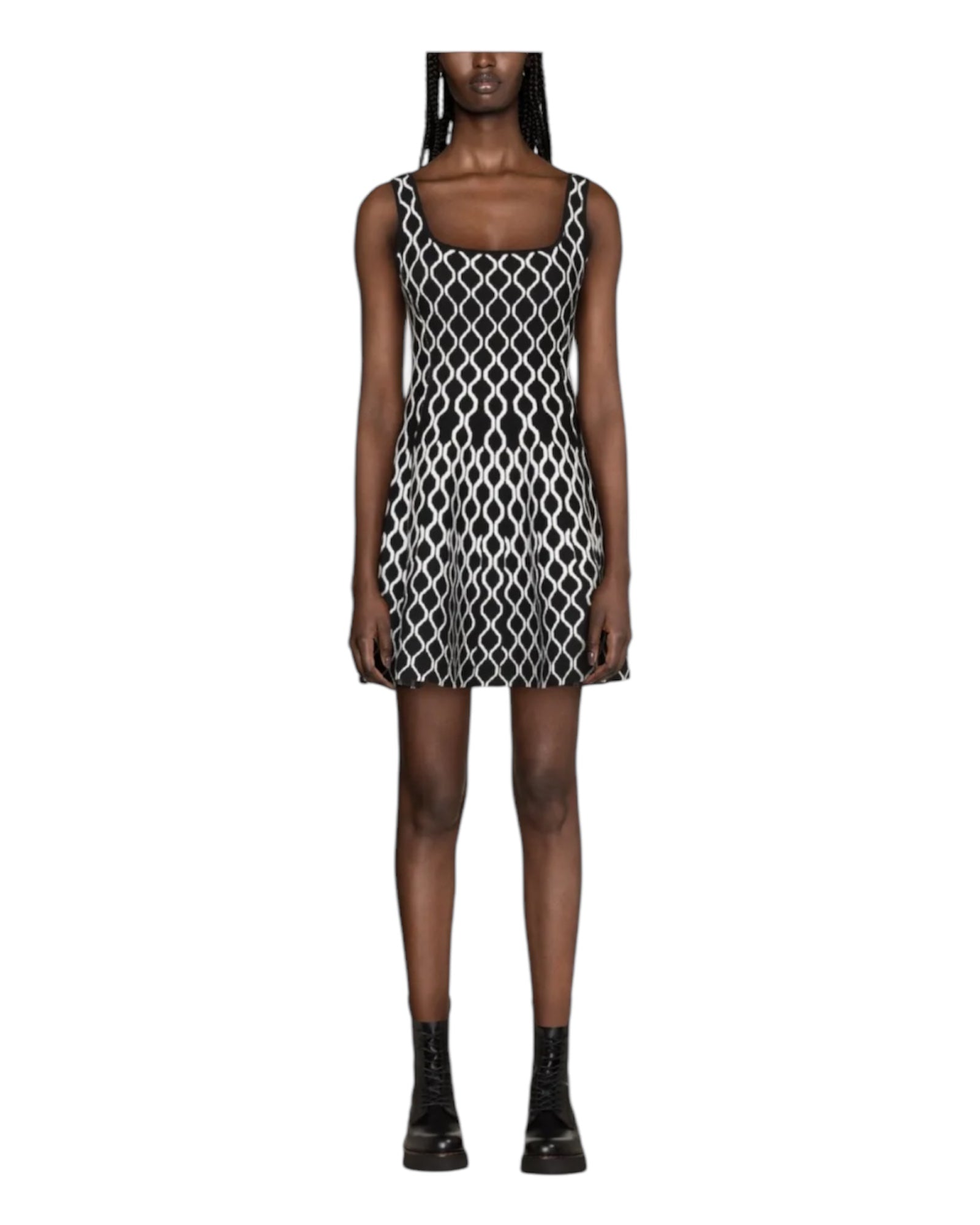 Ausgestelltes Minikleid mit Jacquardmuster