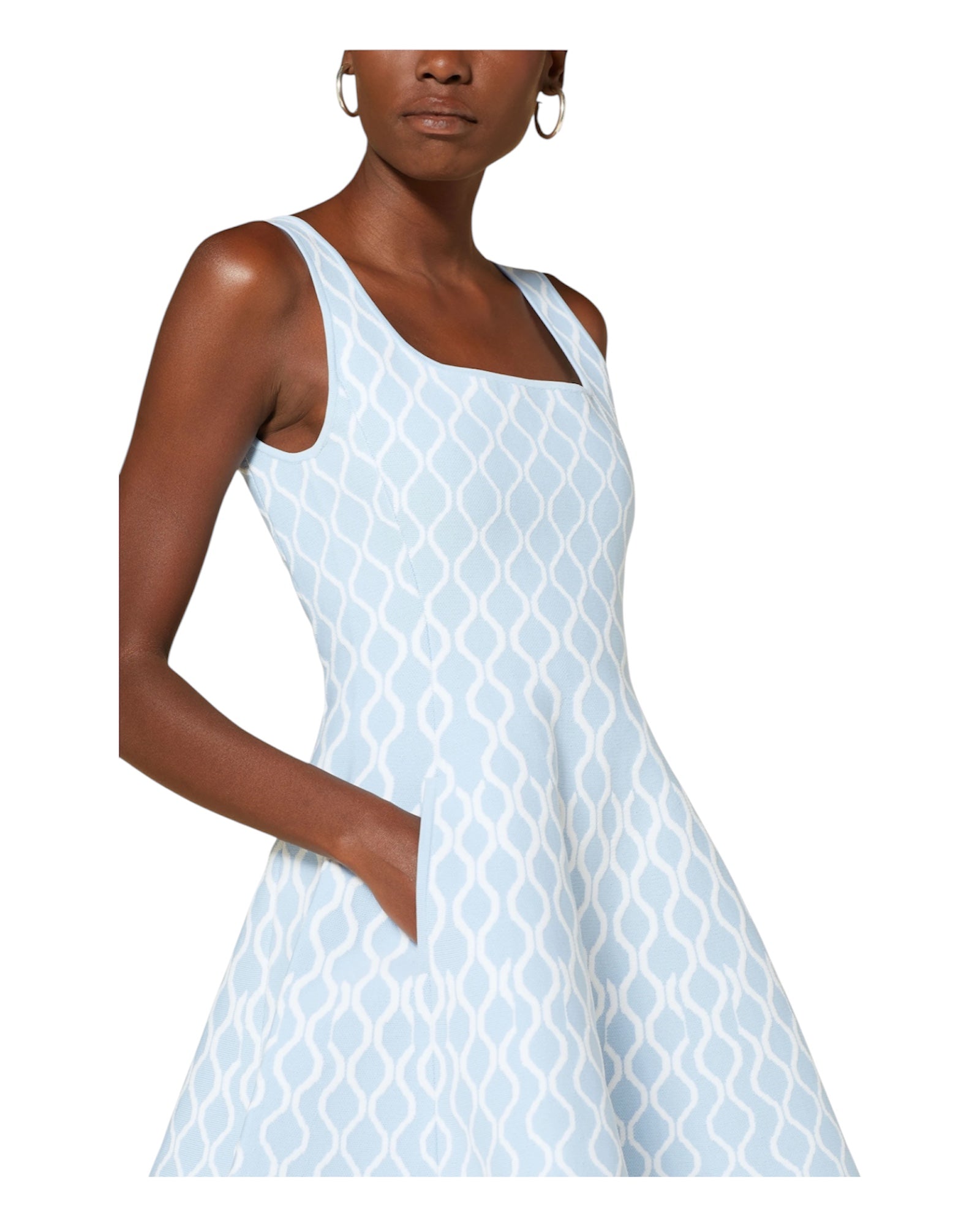 Ausgestelltes Minikleid mit Jacquardmuster