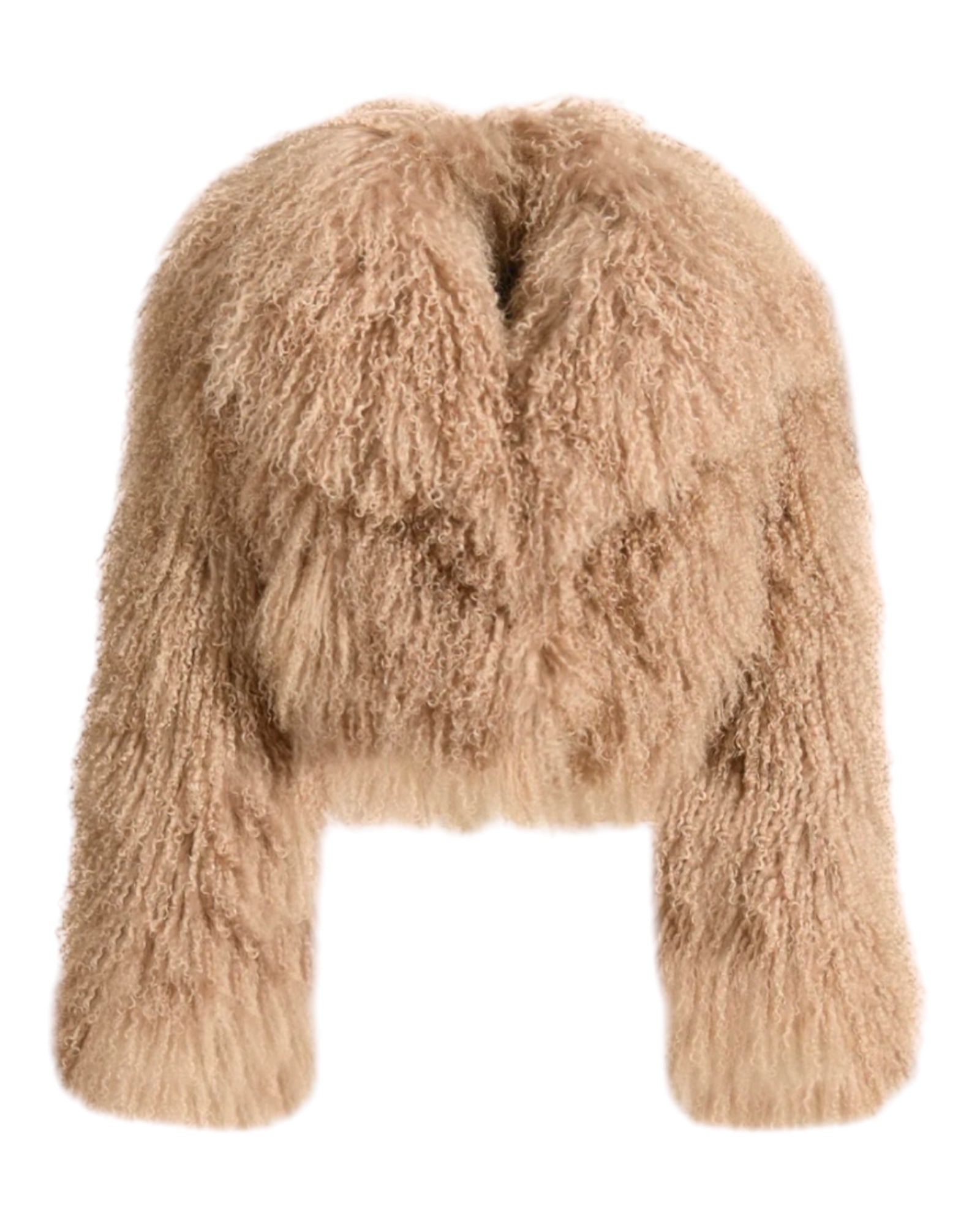 Tibetlamm Felljacke in kurz mit Kragen