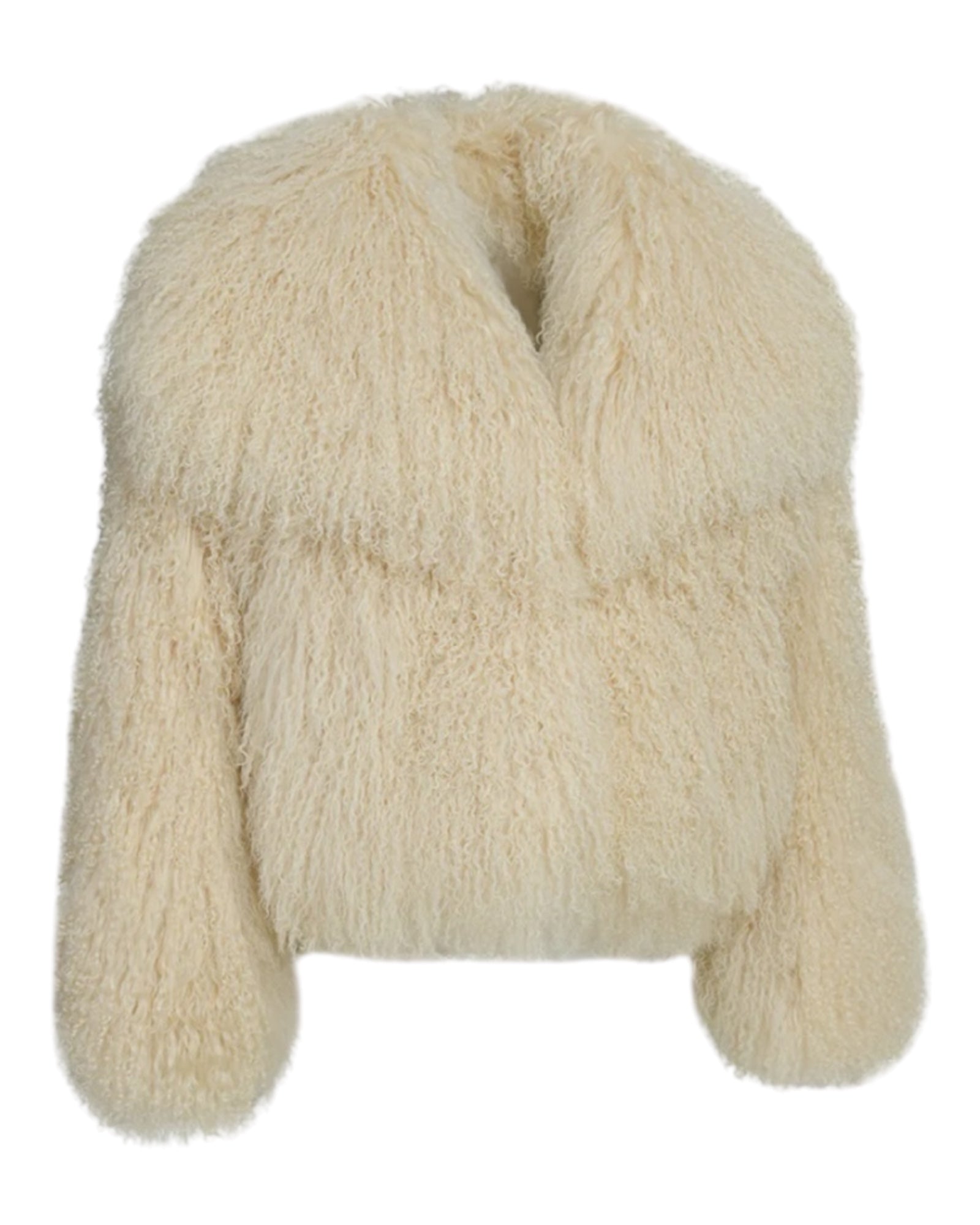 Tibetlamm Felljacke in kurz mit Kragen