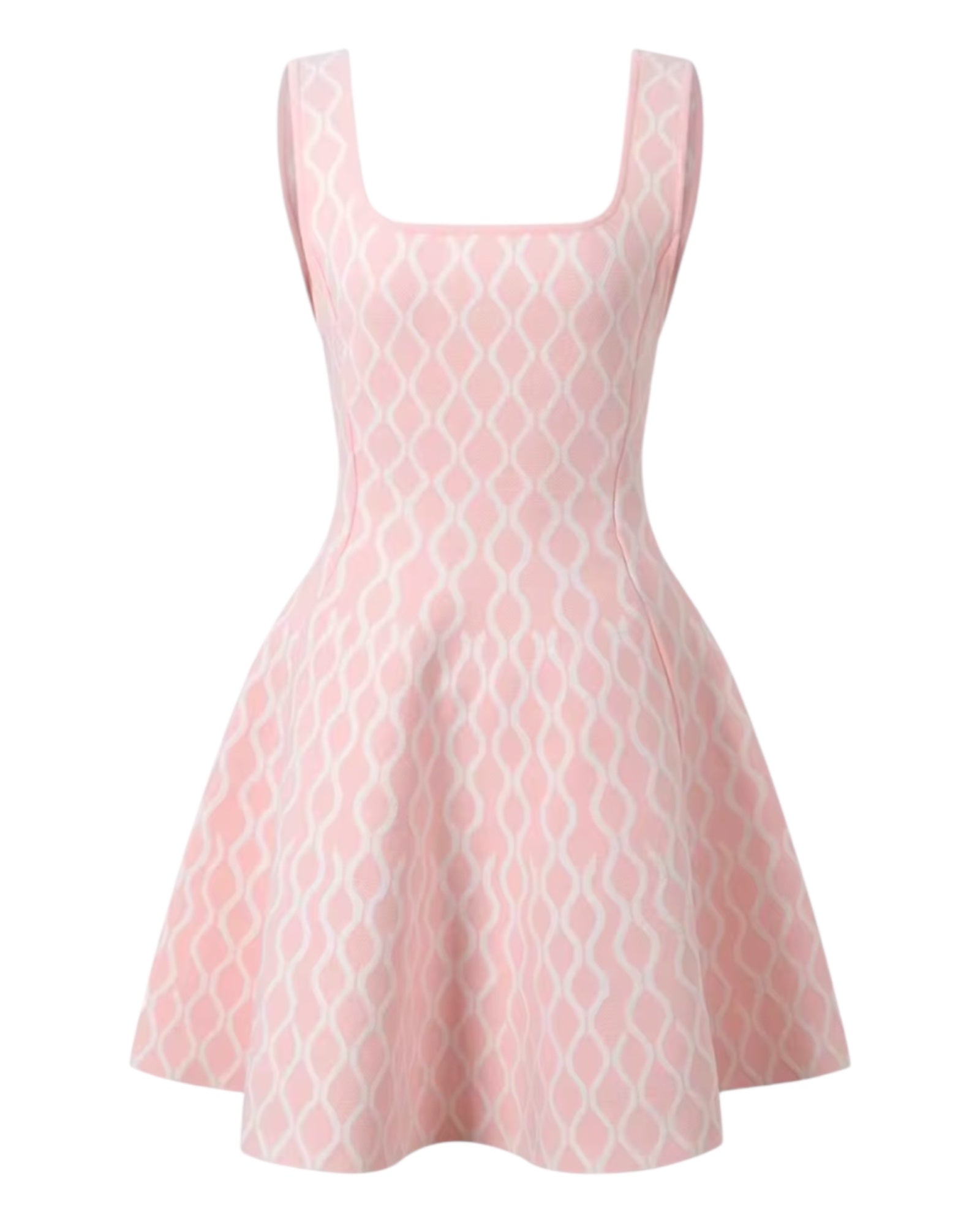 Ausgestelltes Minikleid mit Jacquardmuster