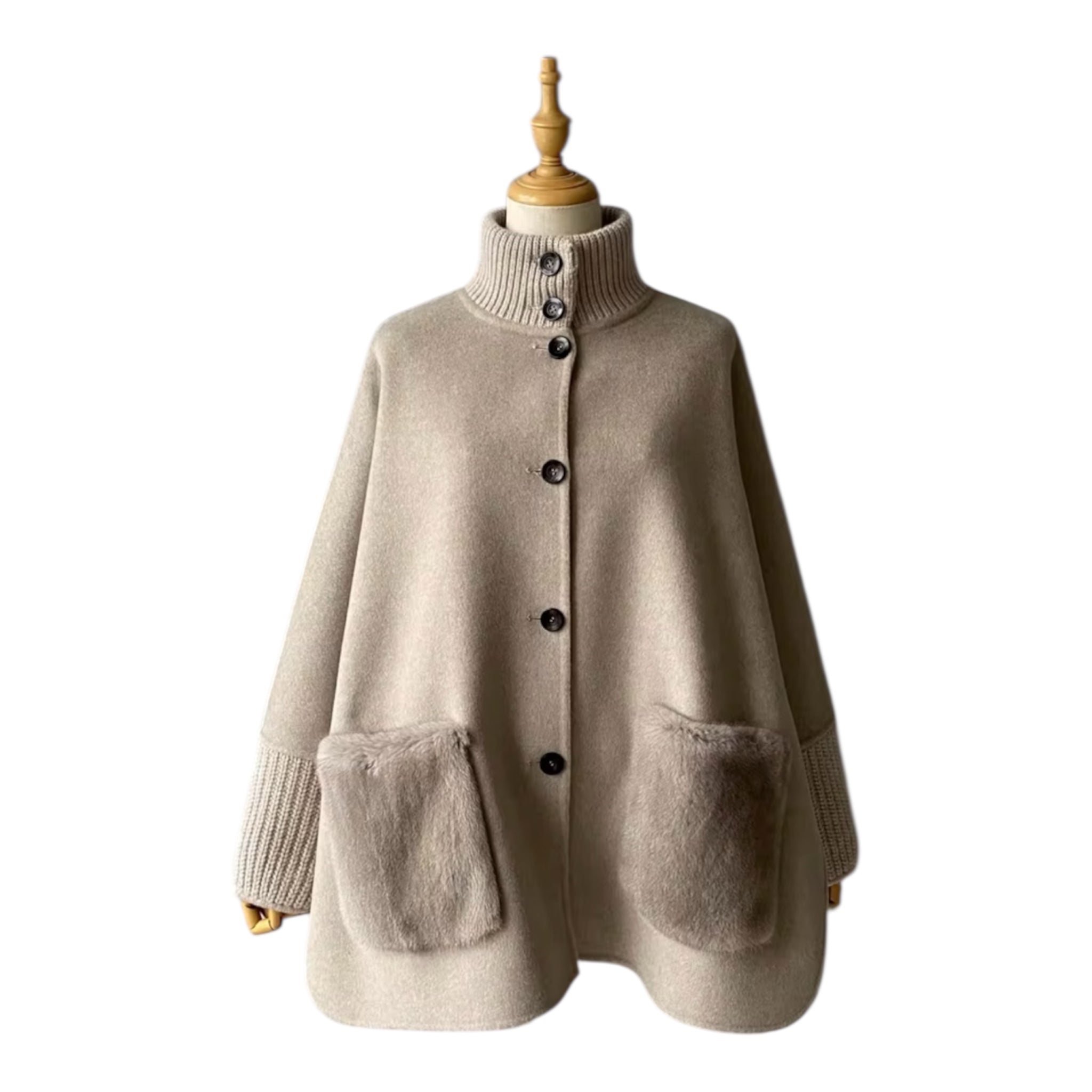 Arctic Grace Cashmere Cape Jacket