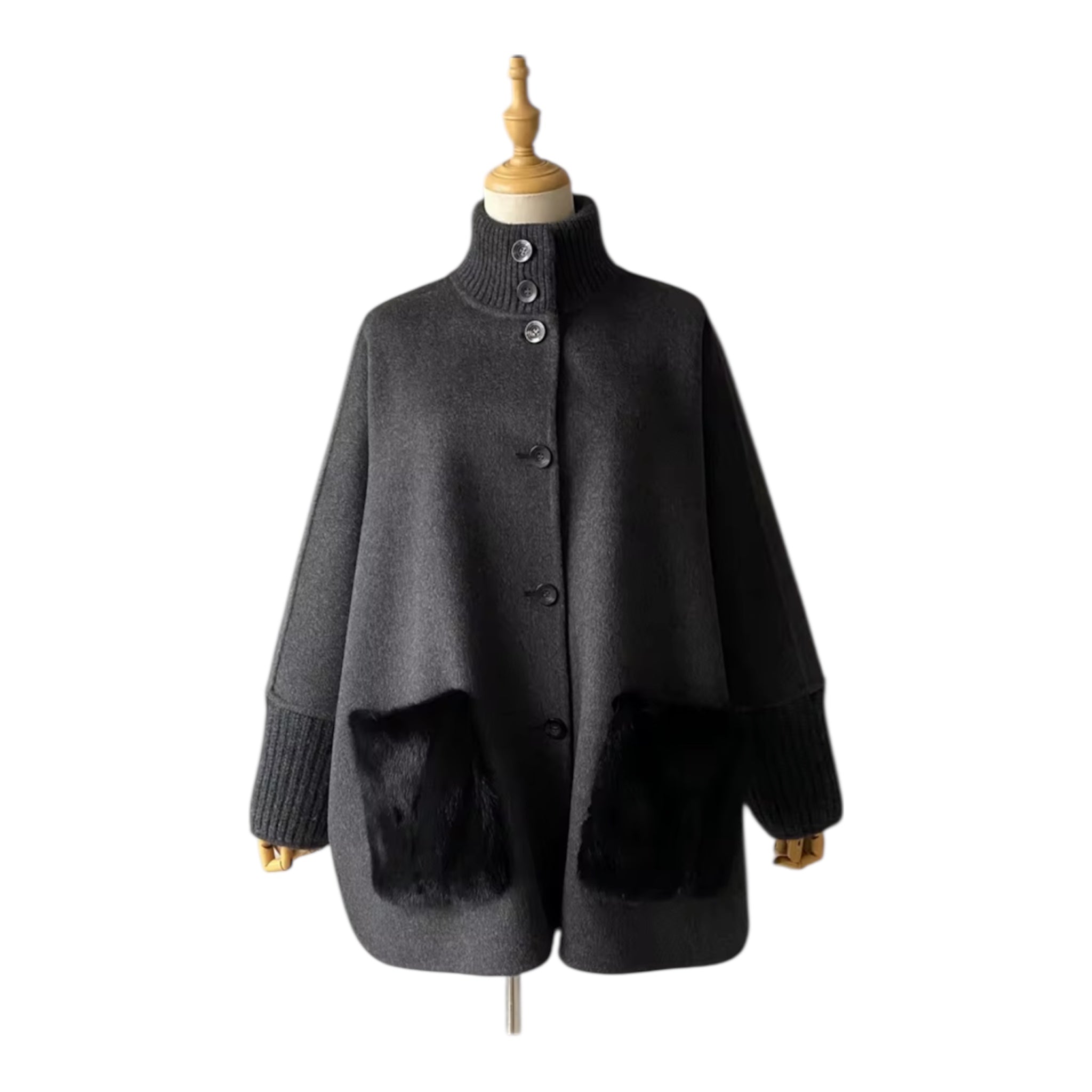 Arctic Grace Cashmere Cape Jacket