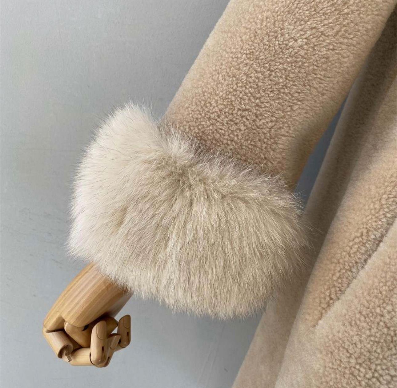 Ivory Cashmere Coat with Fur