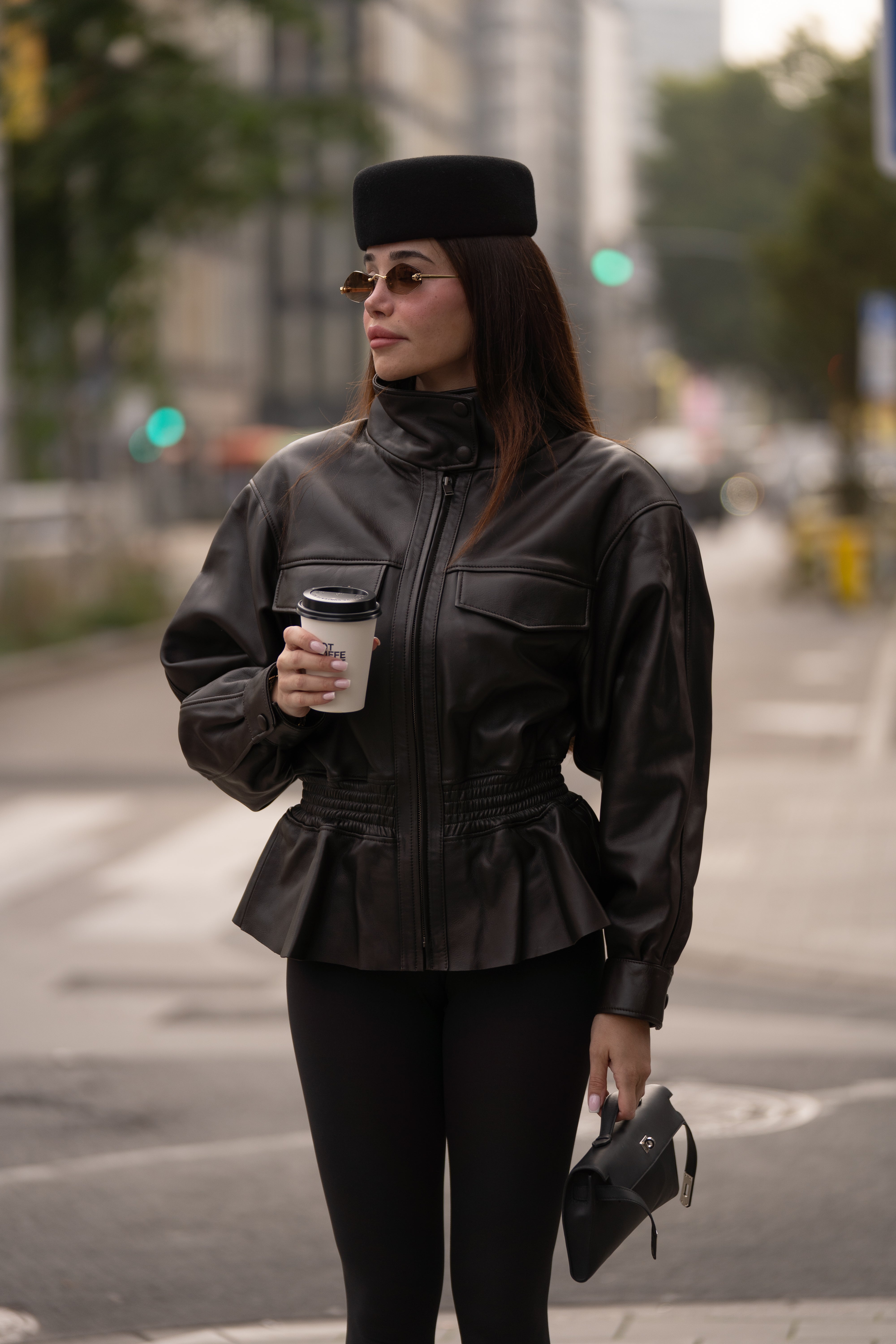Oversized Structured Leather Jacket
