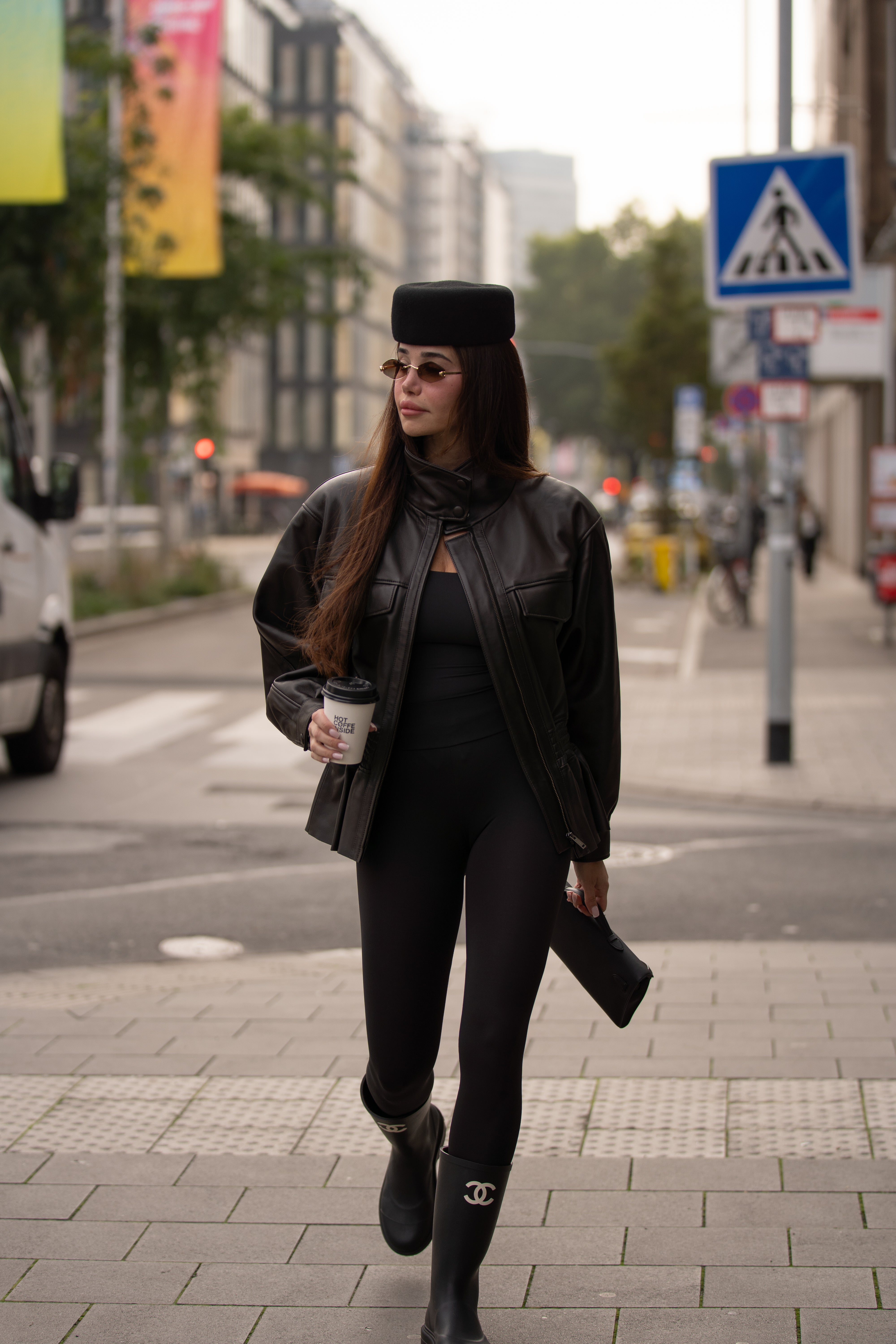 Oversized Structured Leather Jacket