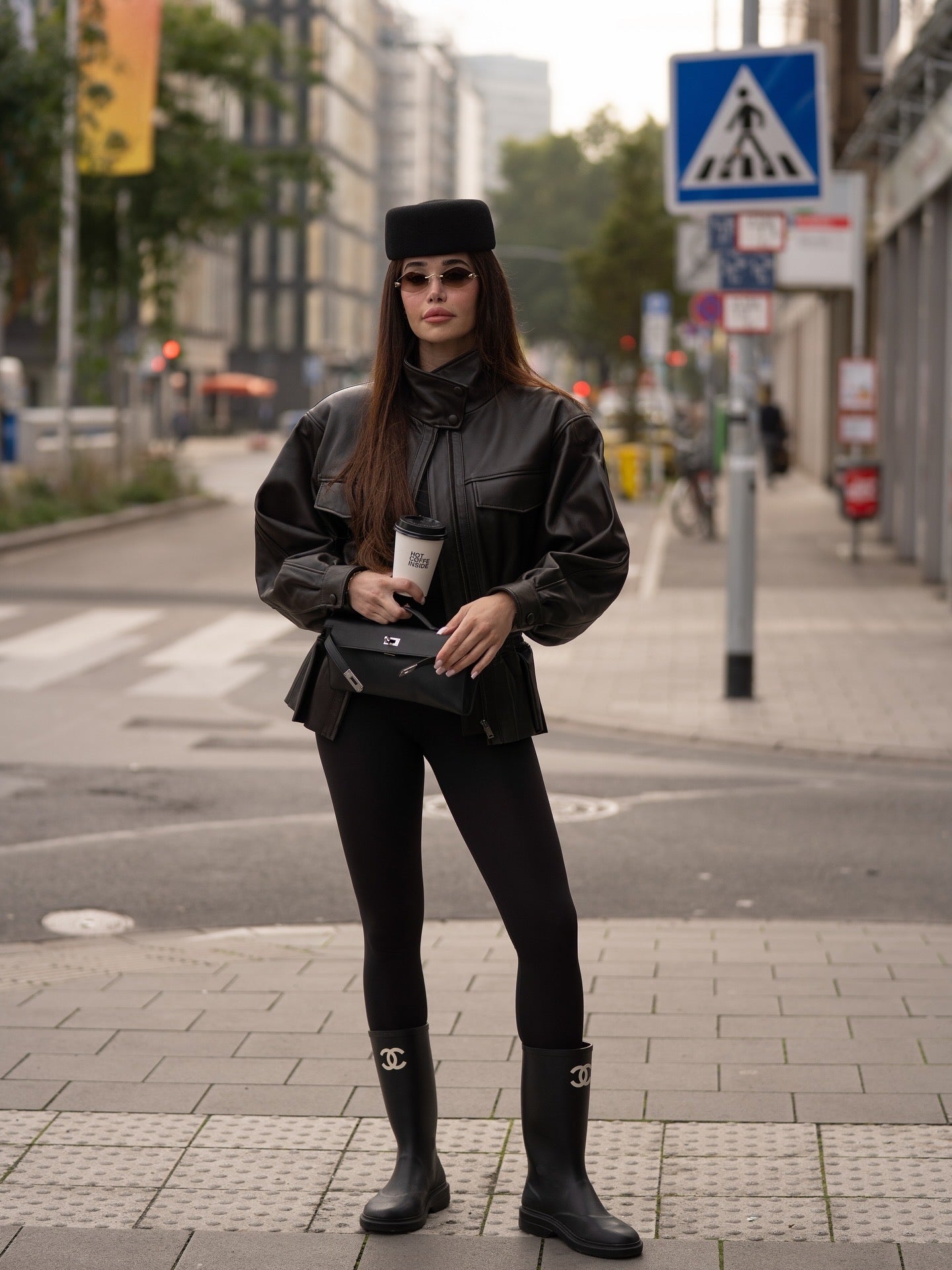 Oversized Structured Leather Jacket