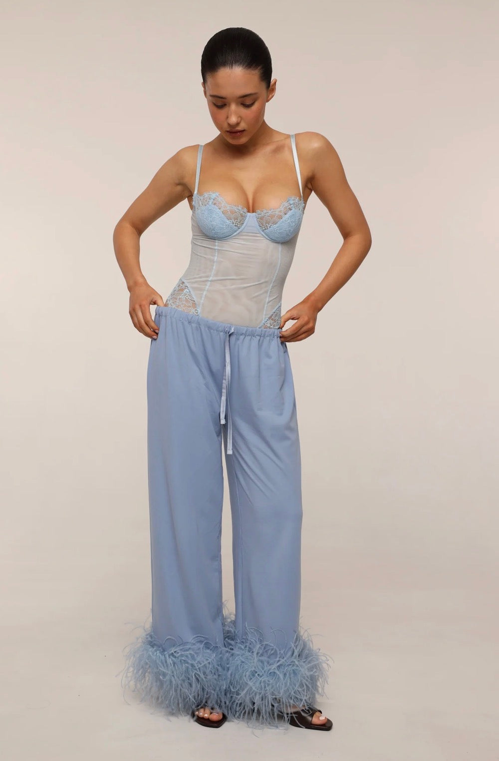 2 Piece Blue Feather Set