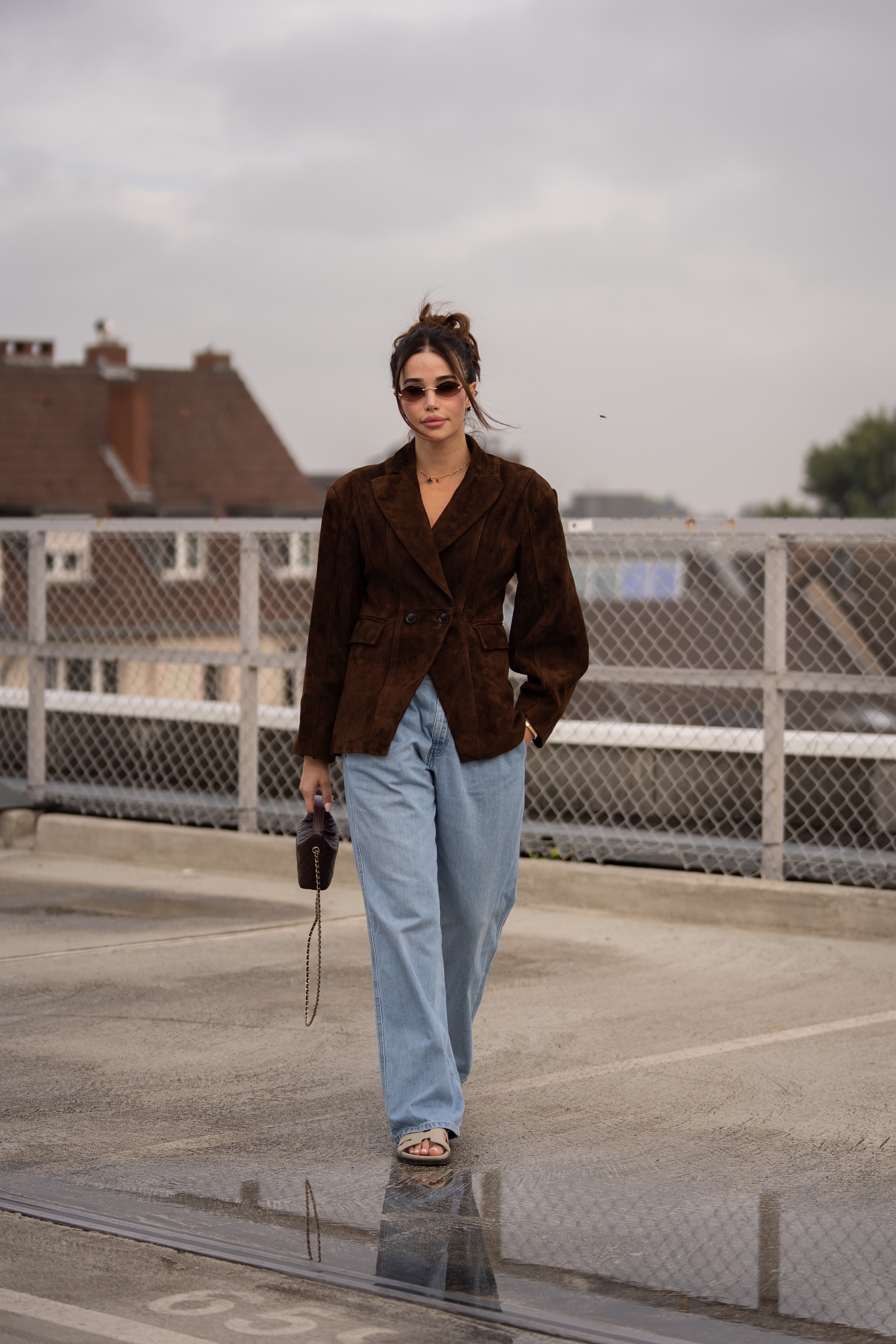 Tailored Suede Jacket – Chocolate Brown