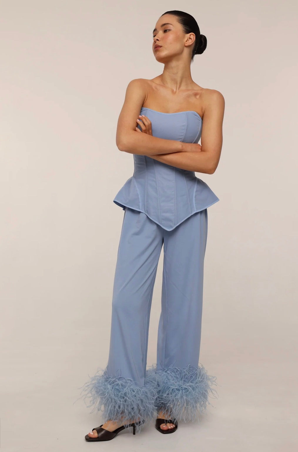 2 Piece Blue Feather Set