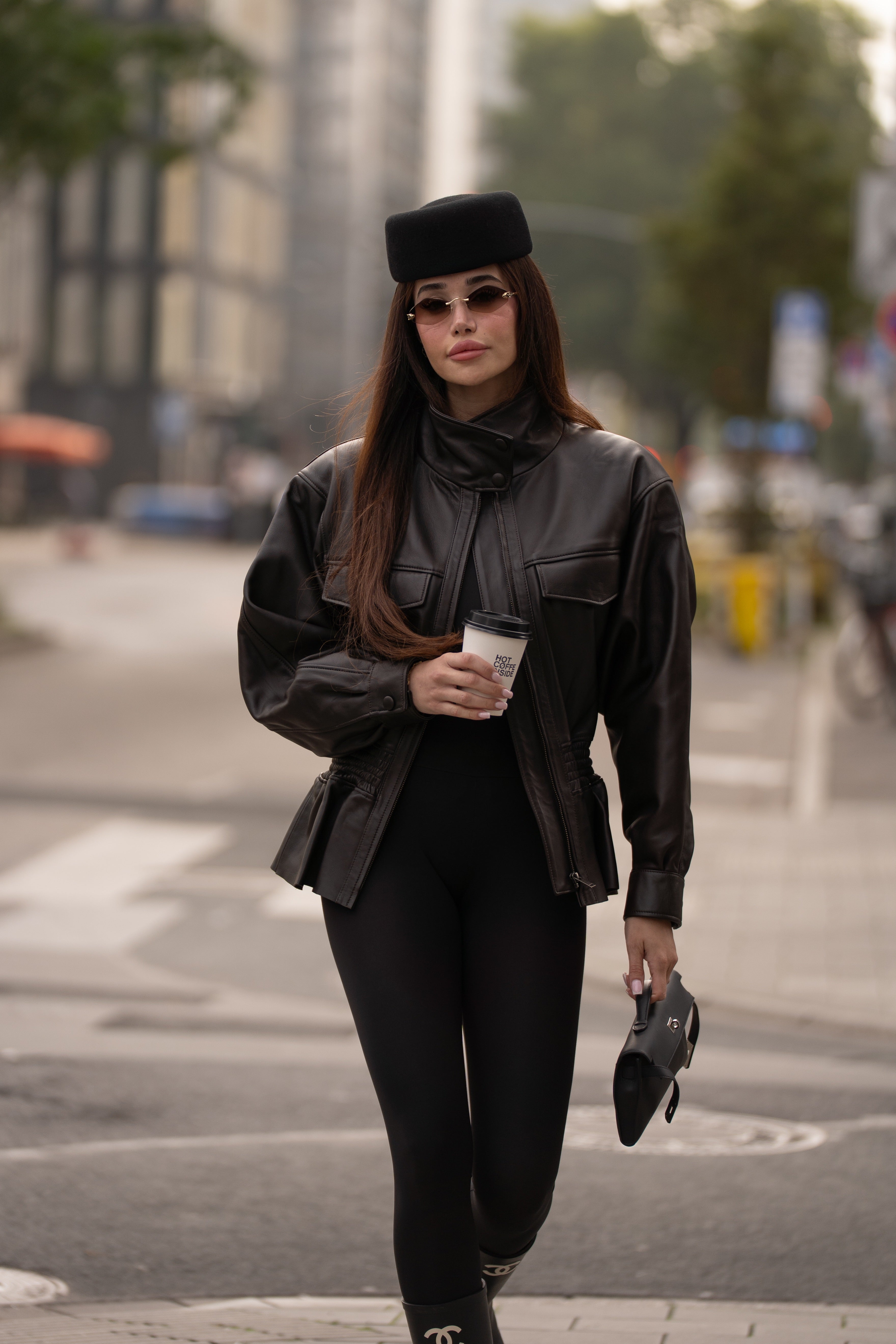 Oversized Structured Leather Jacket