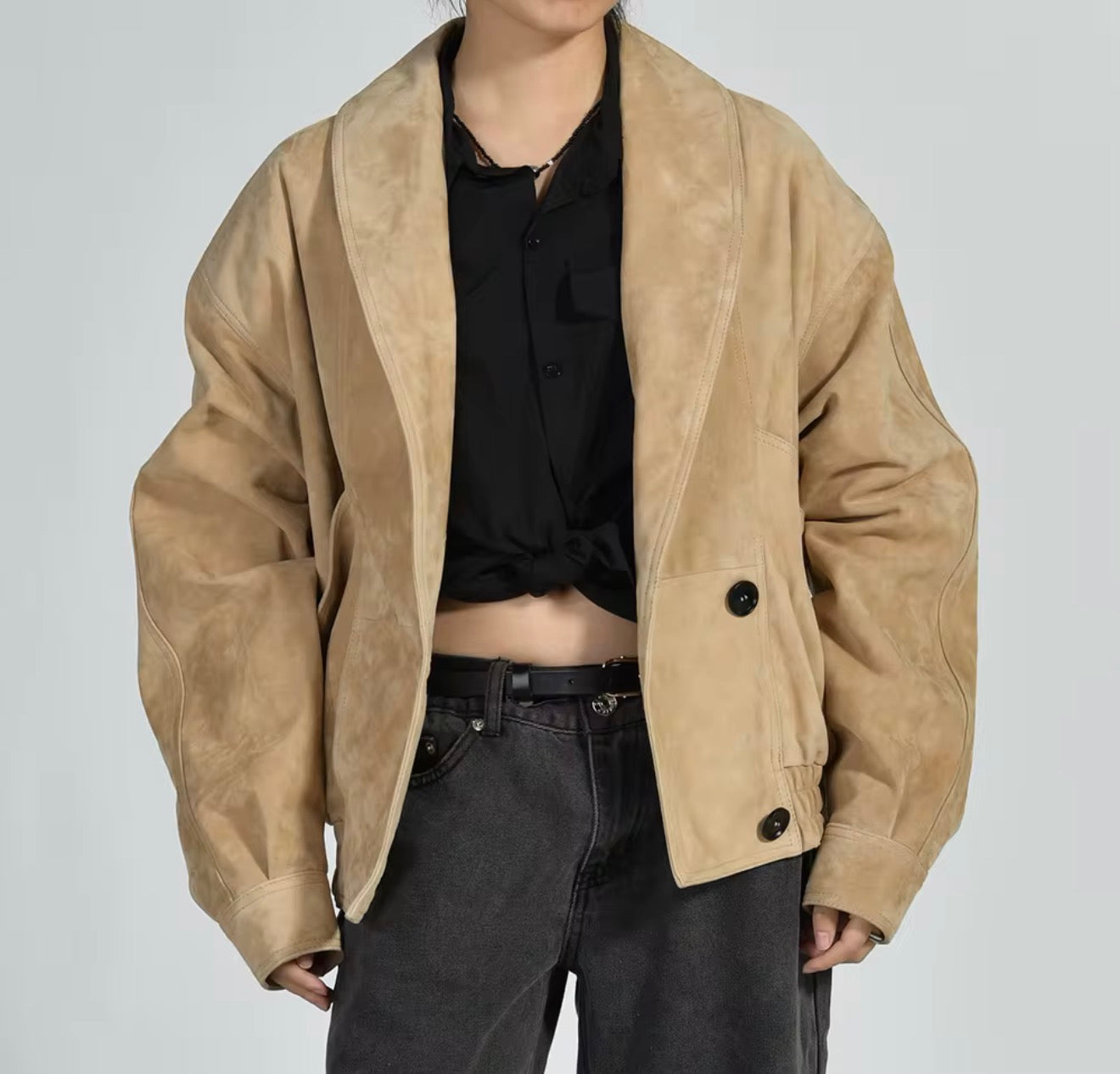 Soft Suede, Bold Silhouette – The Oversized Jacket