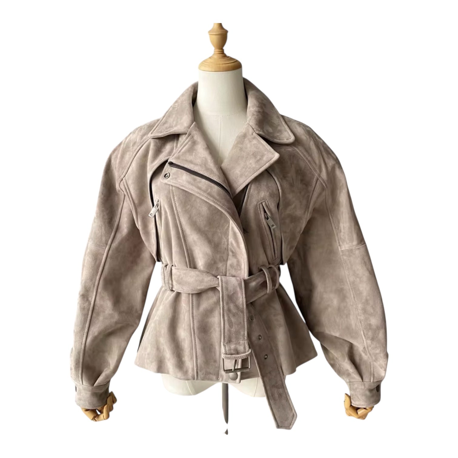 The Aurelia Belted Leather Jacket