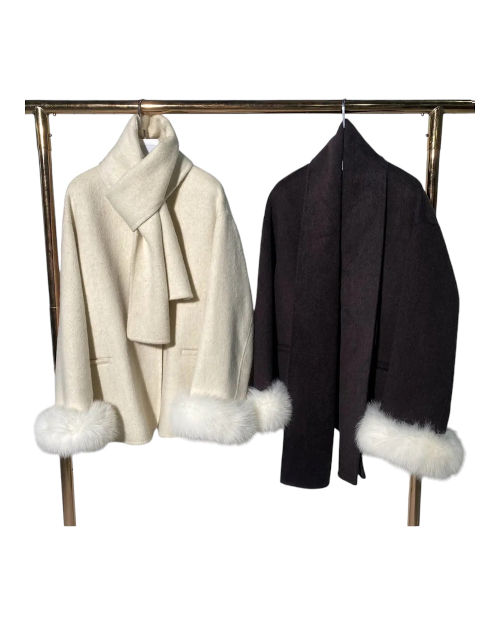 Kurze Kaschmir Jacke mit Schal