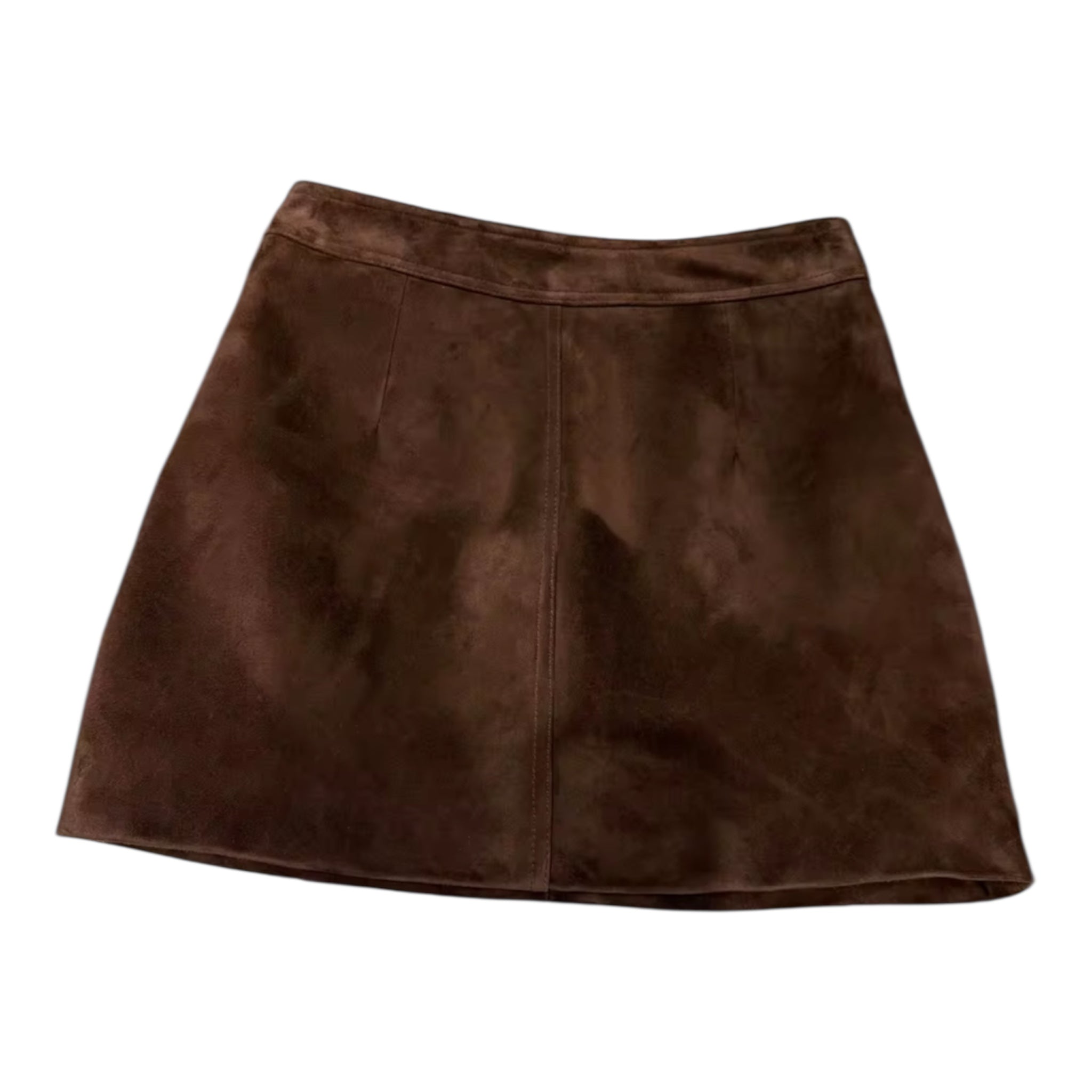 Suede Mini Skirt – Chocolate Brown