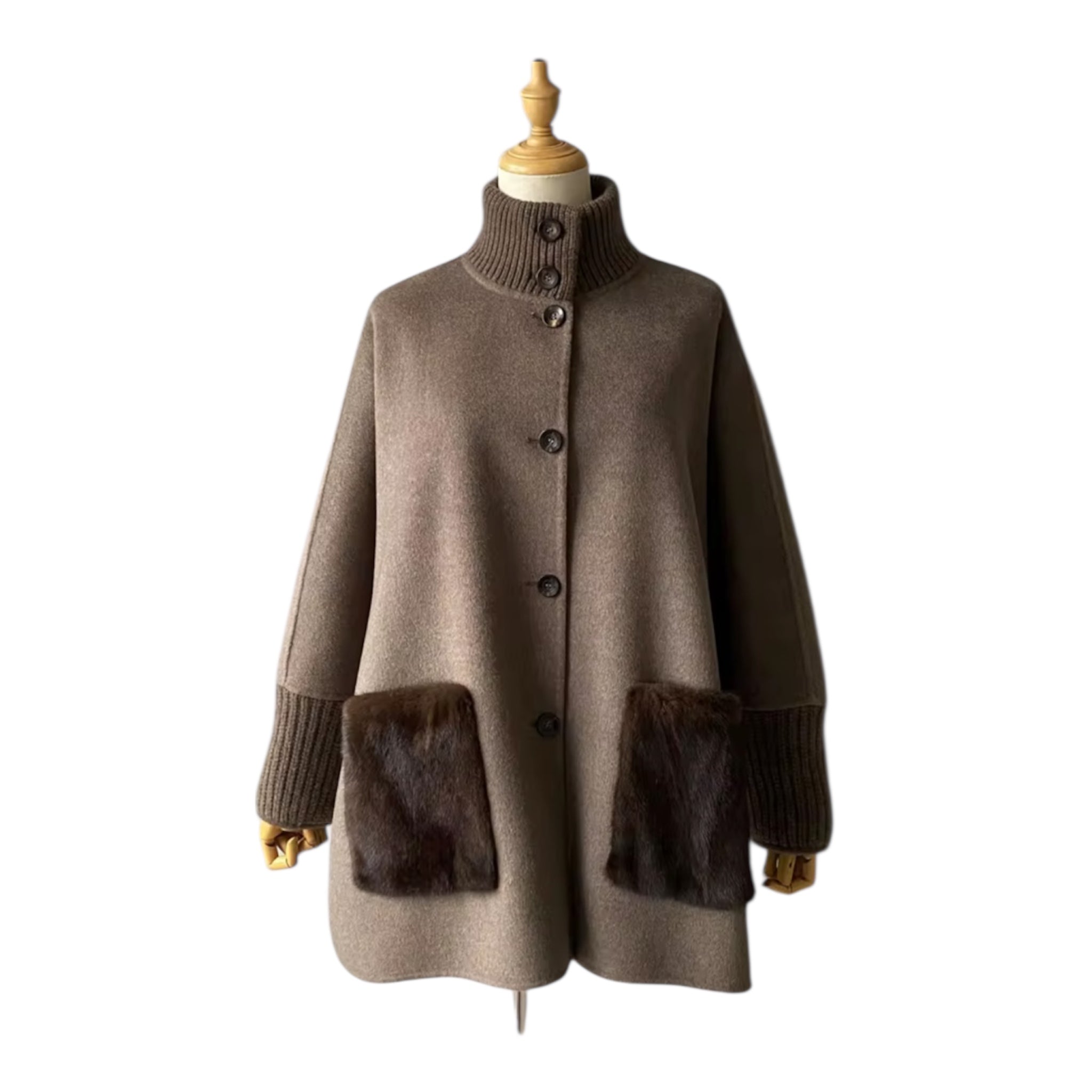 Arctic Grace Cashmere Cape Jacket